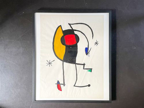 A Colourful 1950's French Abstract r in the Style of Miro