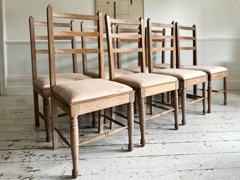 A Set of 8 Antique French Shaker Style Dining Chairs