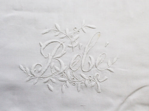 Bébé 40cm Cushion - Antique French 'Bébé' Embroidery P40