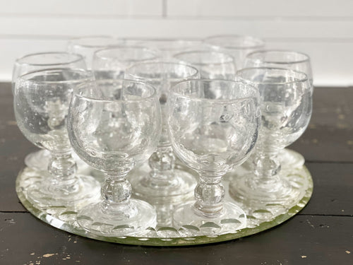 A Set of 12 Vintage Biot Wine Glasses