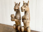 A Pair of 17th C Carved Oak Devil Dogs