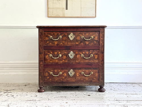 A Late 17th C French Marquetry Fruitwood Commode