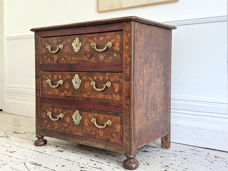 A Late 17th C French Marquetry Fruitwood Commode