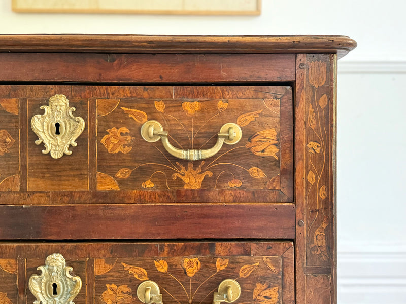 A Late 17th C French Marquetry Fruitwood Commode