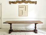 A Single Plank Walnut Top Italian Baroque Trestle Table - 9' Long