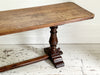 A Single Plank Walnut Top Italian Baroque Trestle Table - 9' Long