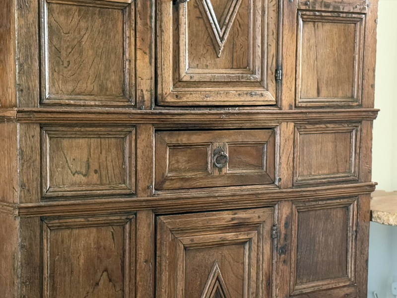 A 17th C Rustic Spanish Oak Cupboard