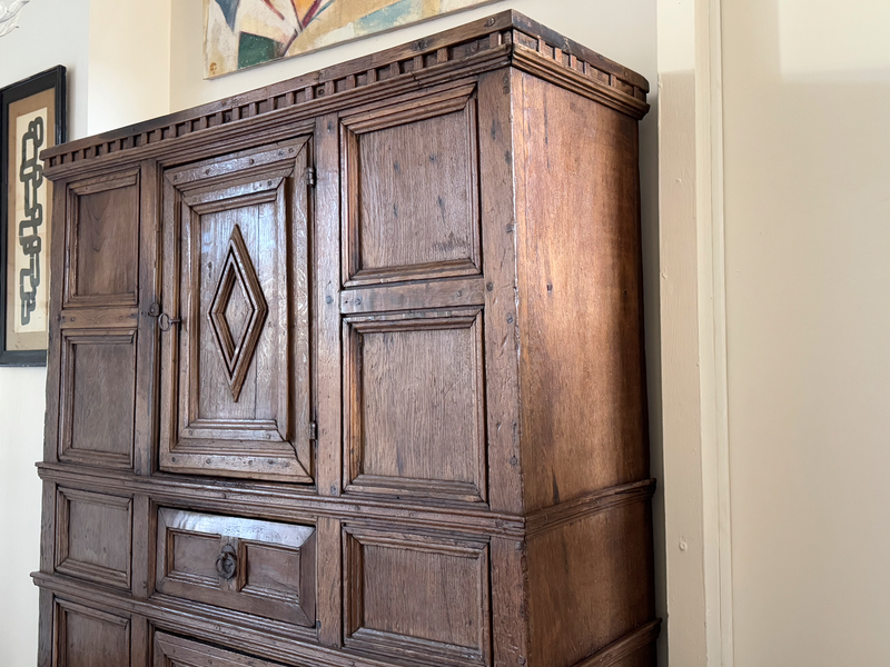 A 17th C Rustic Spanish Oak Cupboard