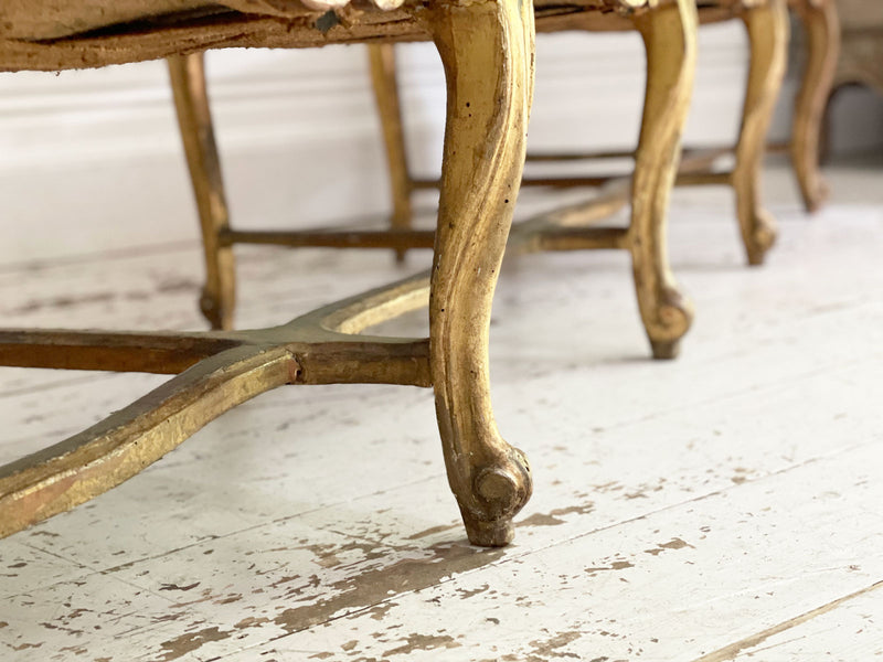 An 18th C Venetian Giltwood & Decorated Sofa