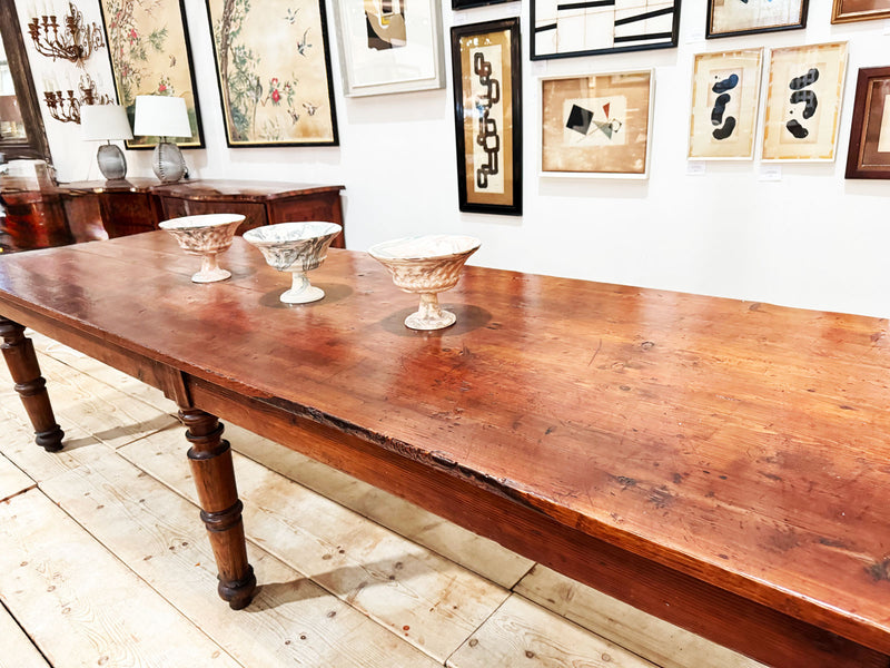 A Late 18th C Italian Six Leg Pine Dining Table