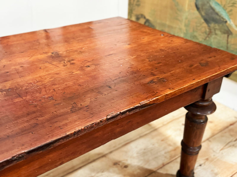 A Late 18th C Italian Six Leg Pine Dining Table