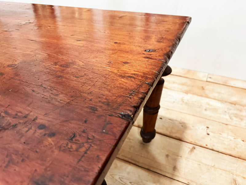 A Late 18th C Italian Six Leg Pine Dining Table