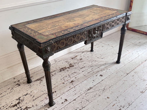 An 18th Italian Painted Console Table with Scagliola Top