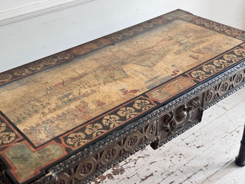 An 18th Italian Painted Console Table with Scagliola Top