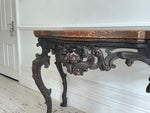 An 18th C Italian Rococo Console Table with Giallo Antico Top