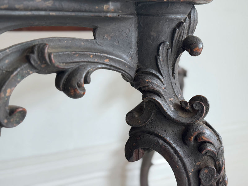 An 18th C Italian Rococo Console Table with Giallo Antico Top