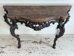 An 18th C Italian Rococo Console Table with Giallo Antico Top