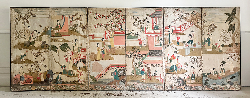 18th C Painted Chinese Screen