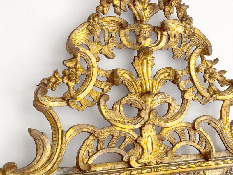 An 18th C Italian Piedmont Carved Giltwood Mirror