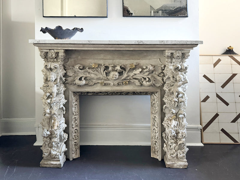 A Late 16th C/Early 17th C Carved Italian Fire Surround