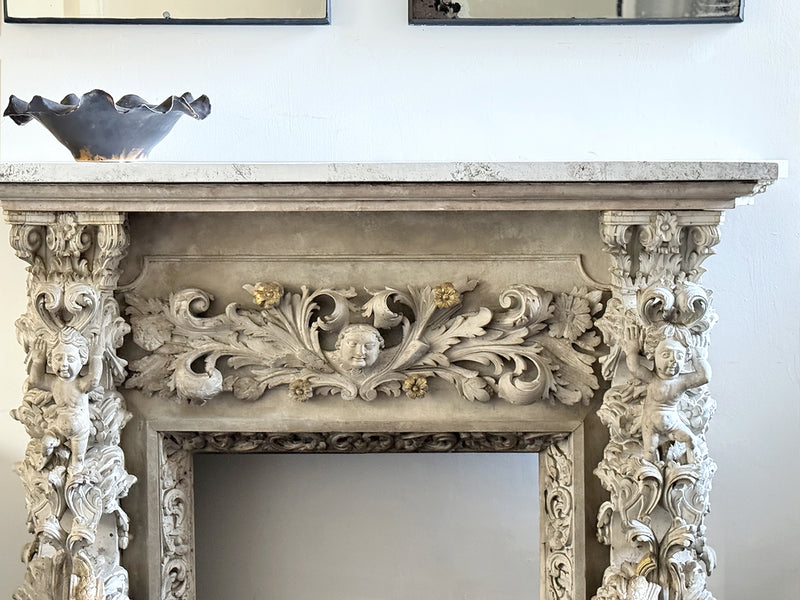 A Late 16th C/Early 17th C Carved Italian Fire Surround