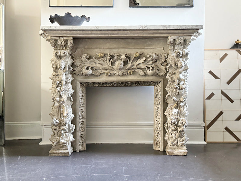 A Late 16th C/Early 17th C Carved Italian Fire Surround