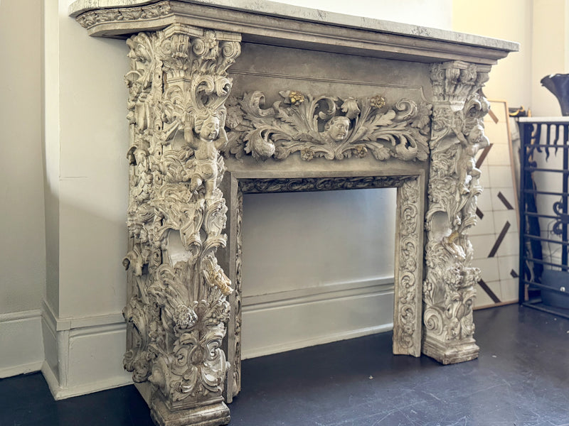 A Late 16th C/Early 17th C Carved Italian Fire Surround