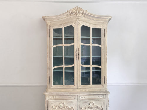 A 19th Century French Glazed & Carved Painted Vitrine