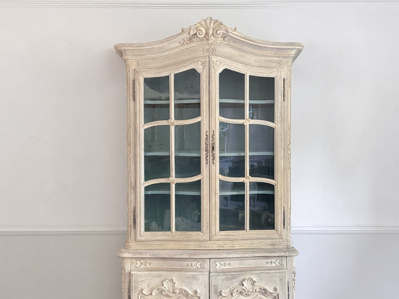 A 19th Century French Glazed & Carved Painted Vitrine