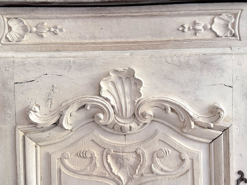 A Late 18th Early 19th Century French Glazed & Carved Painted Vitrine