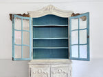 A Late 18th Early 19th Century French Glazed & Carved Painted Vitrine
