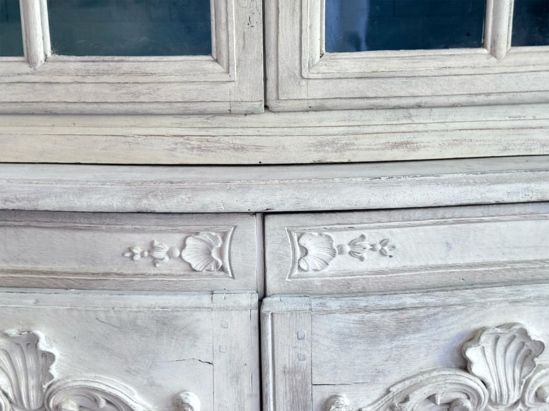 A Late 18th Early 19th Century French Glazed & Carved Painted Vitrine