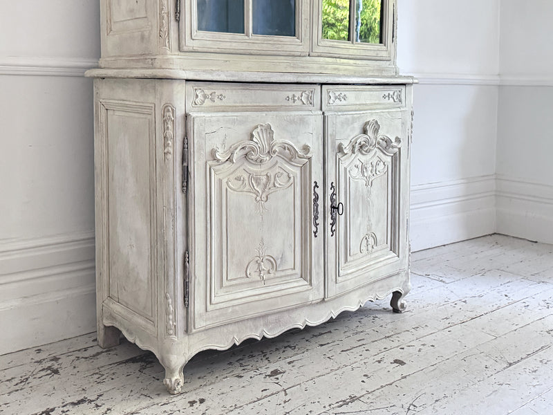 A Late 18th Early 19th Century French Glazed & Carved Painted Vitrine