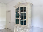 A Late 18th Early 19th Century French Glazed & Carved Painted Vitrine