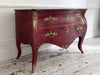 An 18th C French Red Bombe Commode with Original Brass Fixings