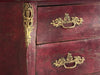 An 18th C French Red Bombe Commode with Original Brass Fixings