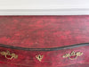 An 18th C French Red Bombe Commode with Original Brass Fixings