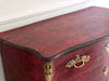 An 18th C French Red Bombe Commode with Original Brass Fixings