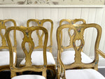 A Set of 18th Century Venetian Gilt Wood & Decorated Chairs