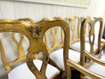 A Set of 18th Century Venetian Gilt Wood & Decorated Chairs