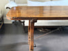 An 18th C Spanish Single Plank Walnut Top Dining Table with Ironwork Beneath