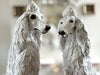 A Pair of Large 1940's Spanish White Ceramic Poodle Sculptures