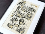A 1950's French Abstract Artwork by I Thierrelin - Lithograph