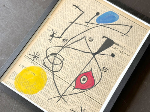 A 1950's French Abstract on Newspaper by Pierre Ferandi IV