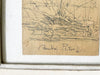 A Small Framed Pencil Sketch of a Sailboat at Sea by André Petroff
