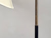 A 1950's French Adjustable Brass Reading Lamp with Parchment Shade