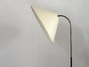 A 1950's French Adjustable Brass Reading Lamp with Parchment Shade