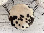 1950's French Cowhide Stools on Metal Tripod Legs