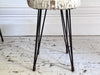 1950's French Cowhide Stools on Metal Tripod Legs
