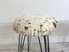 1950's French Cowhide Stools on Metal Tripod Legs